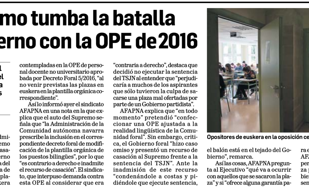 El Supremo tumba la batalla del Gobierno con la OPE de 2016