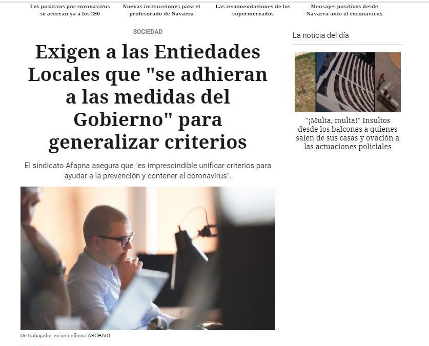 AFAPNA exige a las Entidades Locales que «se adhieran a las medidas del Gobierno» para generalizar criterios