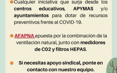 AFAPNA apoya a los centros en iniciativas preventivas frente al COVID
