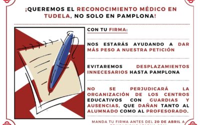 RECOGIDA FIRMAS ZONA DE LA RIBERA: Reconocimiento médico en TUDELA!