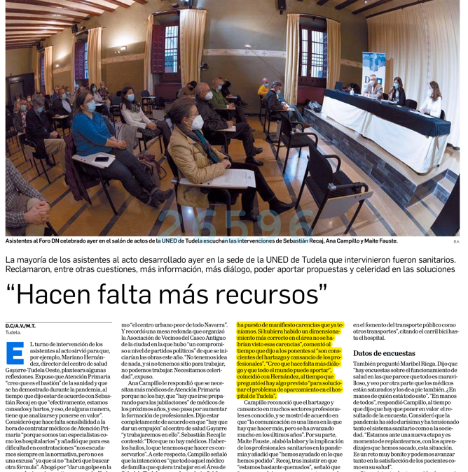 AFAPNA en el Foro Diario de Navarra sobre el Servicio Navarro de Salud – Osasunbidea