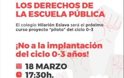 NO AL 0-3 EN CENTROS ESCOLARES: MANIFESTACIÓN 18M