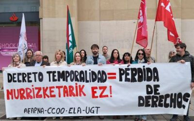 AFAPNA, CCOO, ELA y UGT rechazan el decreto sobre temporalidad en la Administración navarra