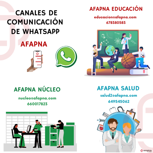 NUEVOS CANALES DE COMUNICACIÓN DE WHATSAPP AFAPNA: ¡ÚNETE!