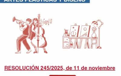 PUBLICADA CONVOCATORIA OPOSICIÓN MÚSICA Y ARTES ESCÉNICAS, ARTES PLÁSTICAS Y DISEÑO.