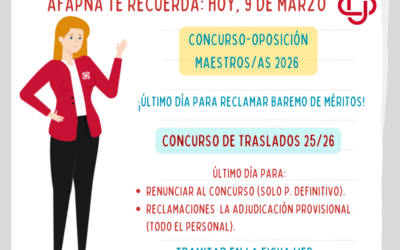 ÚLTIMO DÍA RECLAMACIONES OPOSICIONES 2026 Y CONCURSO TRASLADOS AUTONÓMICO.