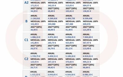 AFAPNA INFORMA: CUANTÍA DE LA CARRERA PROFESIONAL POR NIVELES