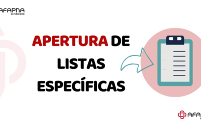 APERTURA DE LISTAS ESPECÍFICAS. OCTUBRE.